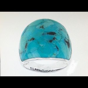 Blue Turquoise Sterling Silver Ring sz9